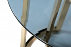 Столик золотистый круглый с тонированным стеклом
