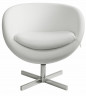 Дизайнерское кресло из белой кожи (PLANET6)