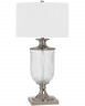Настольная лампа Эдвард стеклянная с никелированным корпусом
