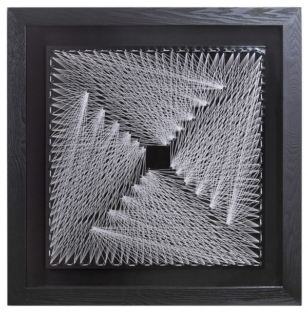 Панно с шёлковыми нитями "Кометы квадрат"