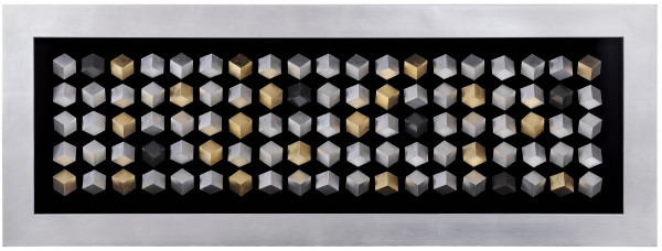 Настенное панно "100 кубов" в серебристой раме