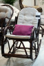 Кресло-качалка из ротанга Classic орехового цвета с мягкой подушкой орехового цвета