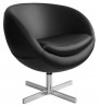 Дизайнерское кресло из чёрной кожи (PLANET6)