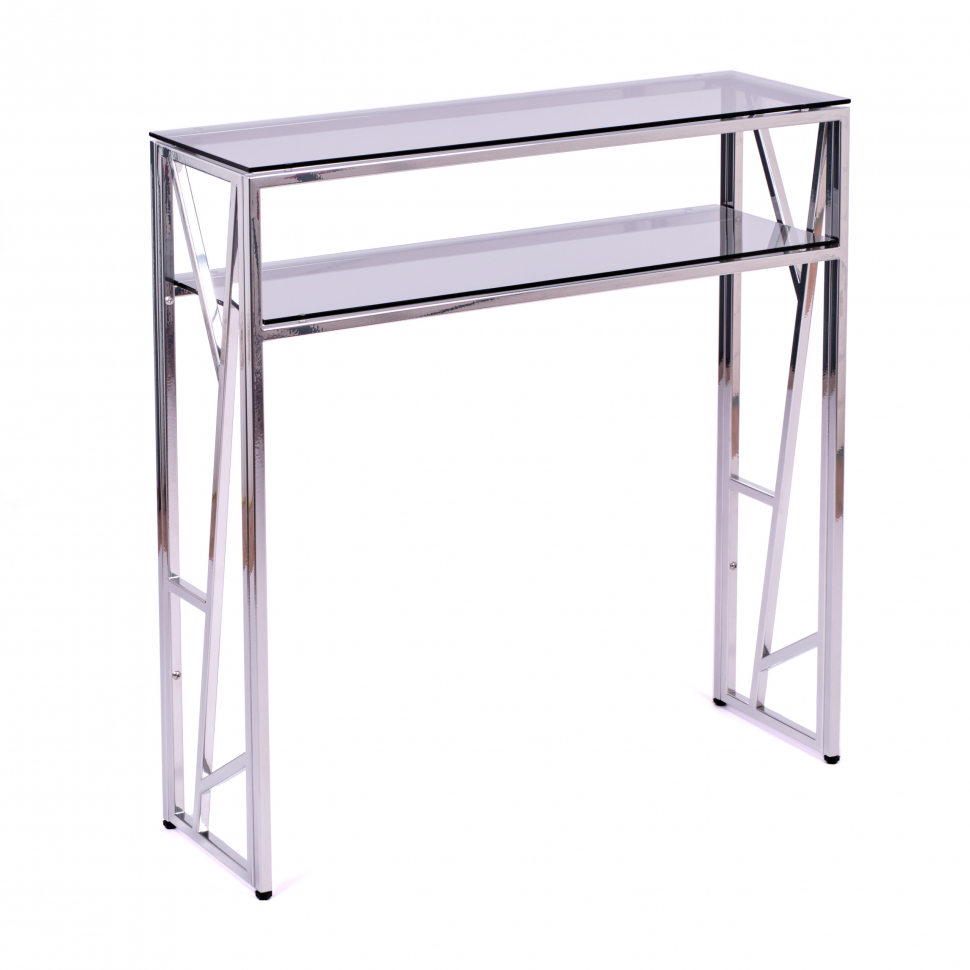 Консольный стол 1094-CS серебряный, дымчатое стекло