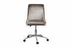 Кресло офисное серый велюр, основание хром