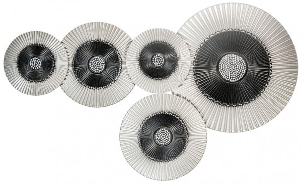 Панно на стену из дерева "dimension-2" со стразами сваровски серебристое