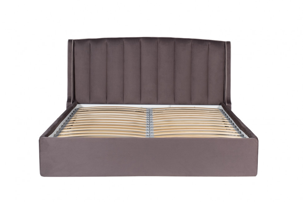 Кровать Odry c подъёмным механизмом, велюр лилово-серый