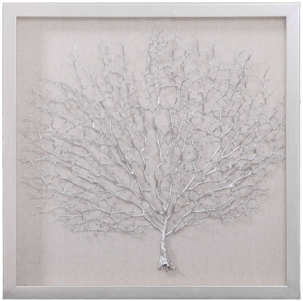 Панно "Кораллы 1" светлое серебристое