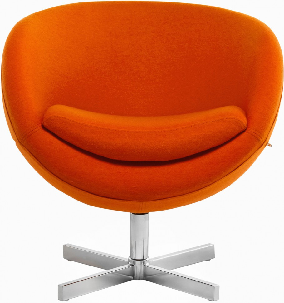 Кресло дизайнерское Оранжевое из кашемира