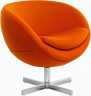 Кресло дизайнерское Оранжевое из кашемира