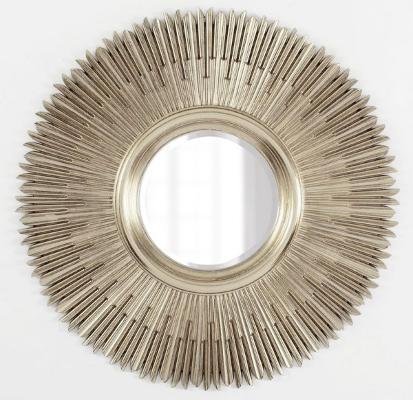 Зеркало круглое с серебряной рамой
