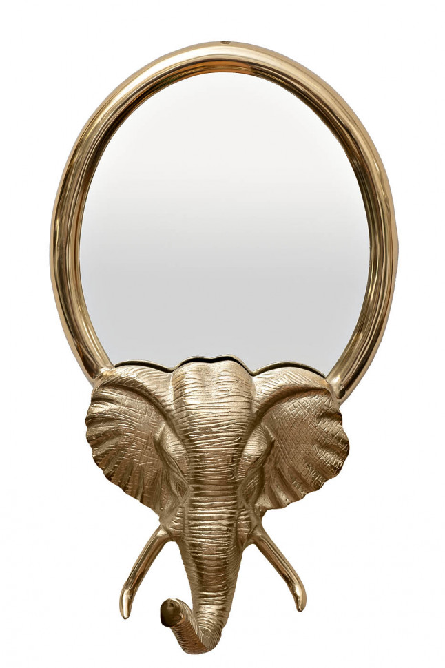 Зеркало декоративное Голова слона, цвет золото