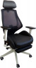 Кресло офисное чёрное с опорой для ног