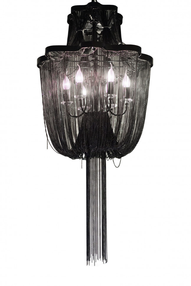 Потолочный светильник из алюминиевых цепочек (чёрный)