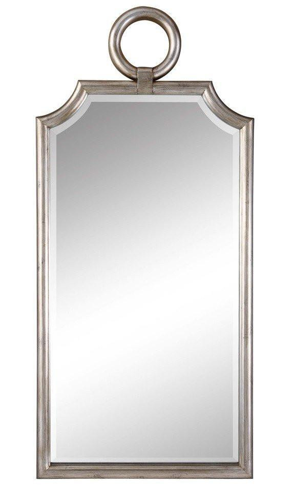 Зеркало в серебристой раме с кольцом
