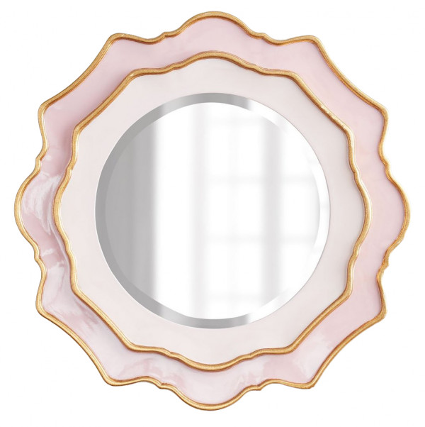 Зеркало в розовой фигурной раме