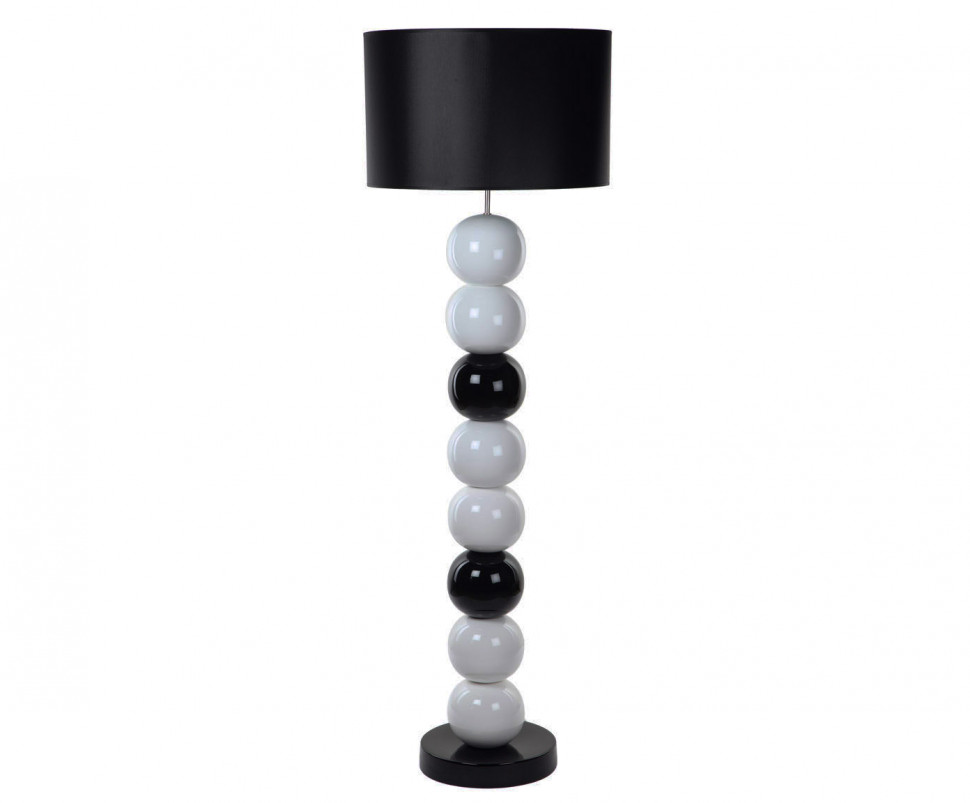 Напольная лампа с керамическими чёрно-белыми шарами