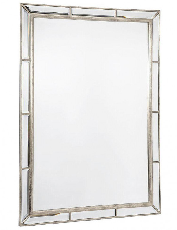 Зеркало прямоугольное Велингтон в серебристой раме