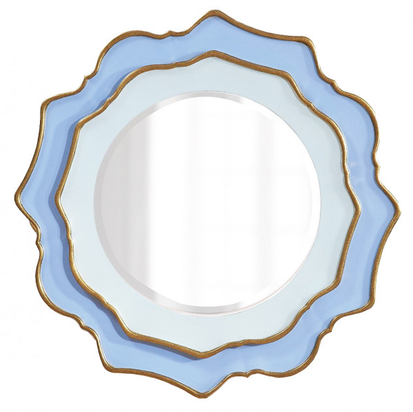 Зеркало в голубой фигурной раме