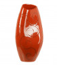 Оранжевая керамическая ваза с рисунком, высота 45 см