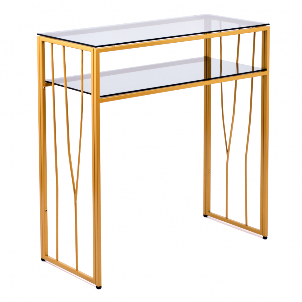 Консольный стол 1123-CG золотой, дымчатое стекло