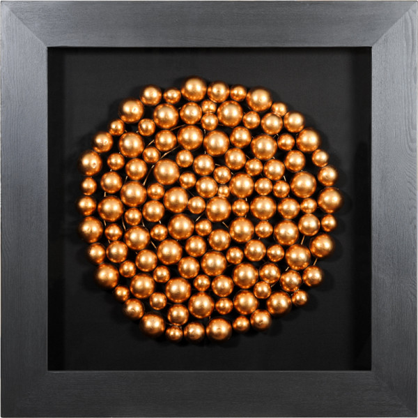 Квадратное панно "Медные шары (круг)"