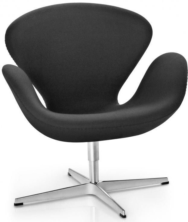 Дизайнерское кресло Swan (Arne Jacobsen) A062, черный кашемир