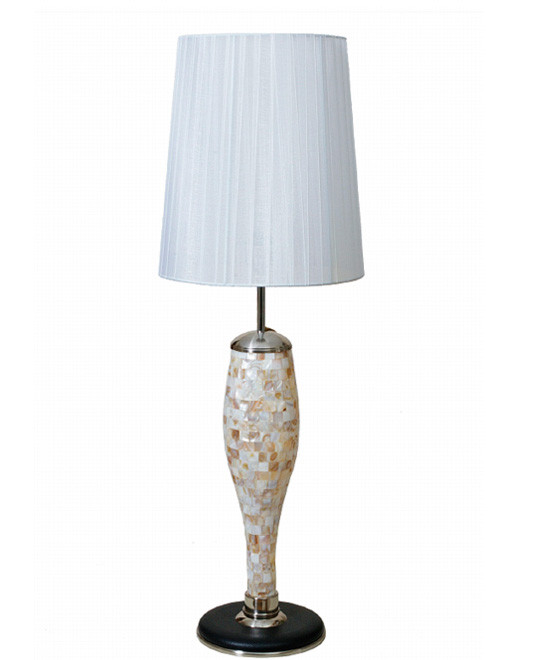 Настольная лампа "Перламутр" с белым абажуром