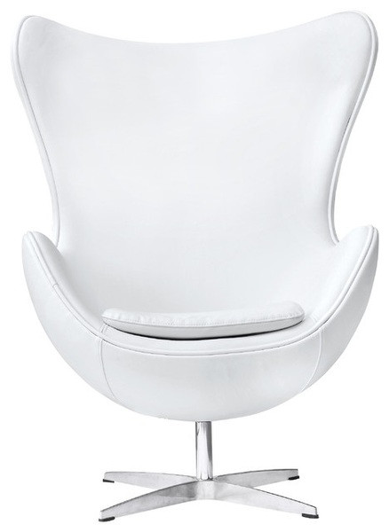 Кресло для отдыха Egg Swan (белая экокожа)