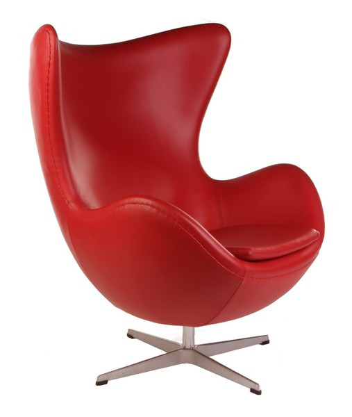 Кресло для отдыха Egg Swan (красная экокожа)