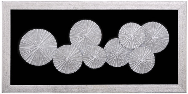 Дизайнерское панно "Зонтики серебристые" в раме