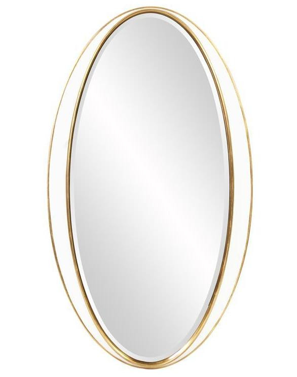 Зеркало овальное в белой раме