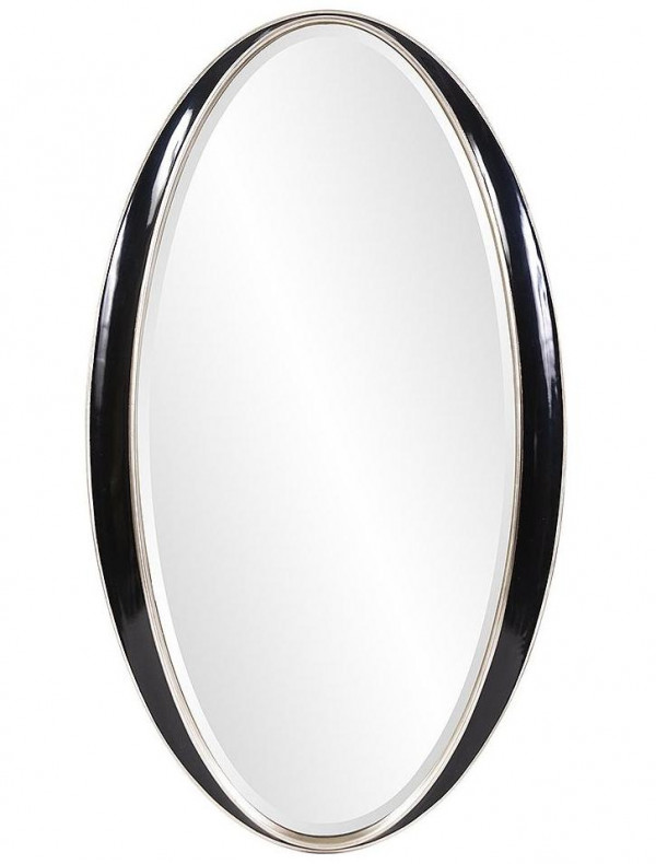 Зеркало овальное в чёрной раме