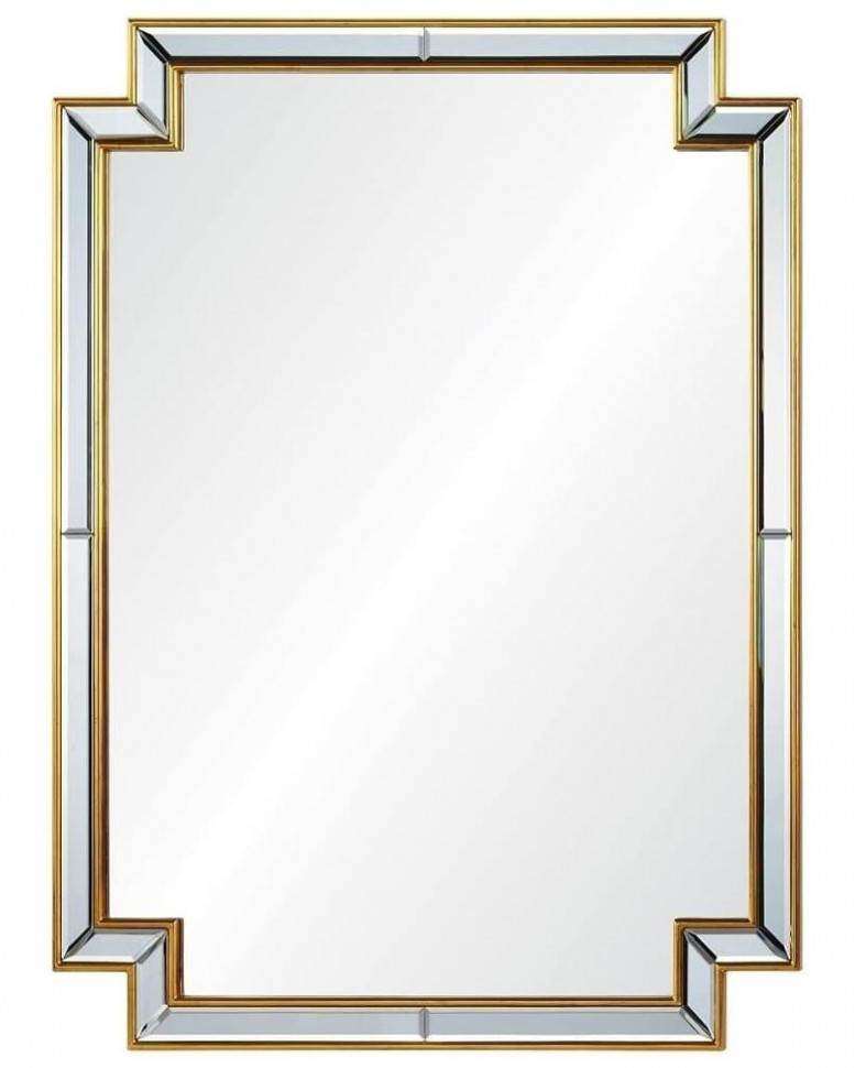 Зеркало настенное в золотой раме с прямыми углами