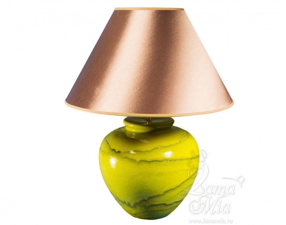 Зелёная лампа на стол, португальская керамика