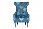 Кресло синий велюр с орнаментом