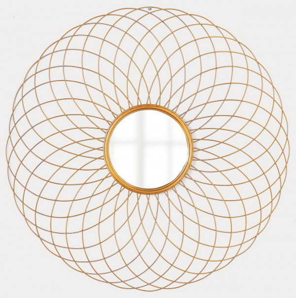 Зеркало круглое в золотистом декоре