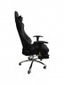 Геймерское кресло чёрное с опорой для ног