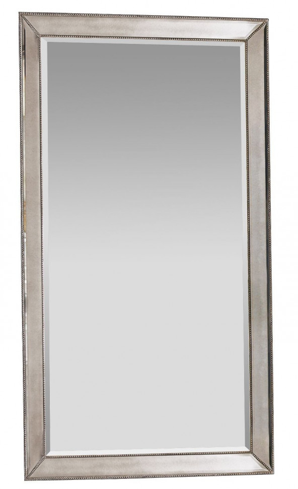 Напольное зеркало в декоративной серебристой раме
