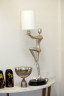 Лампа со статуэткой, плафон бежевый