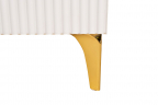 Тумбочка прикроватная Doria белая с золотой фурнитурой