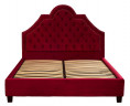 Кровать красная двуспальная с изголовьем капитоне