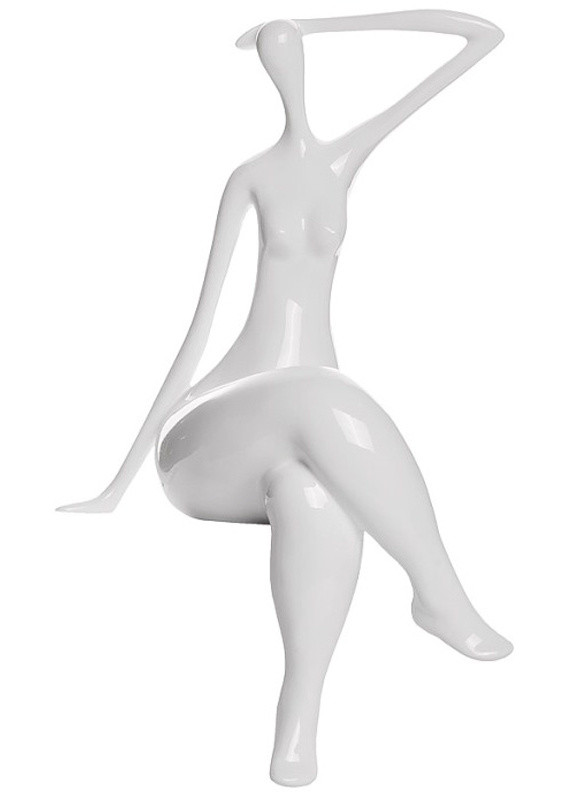 Статуэтка белая Женщина с рукой у головы