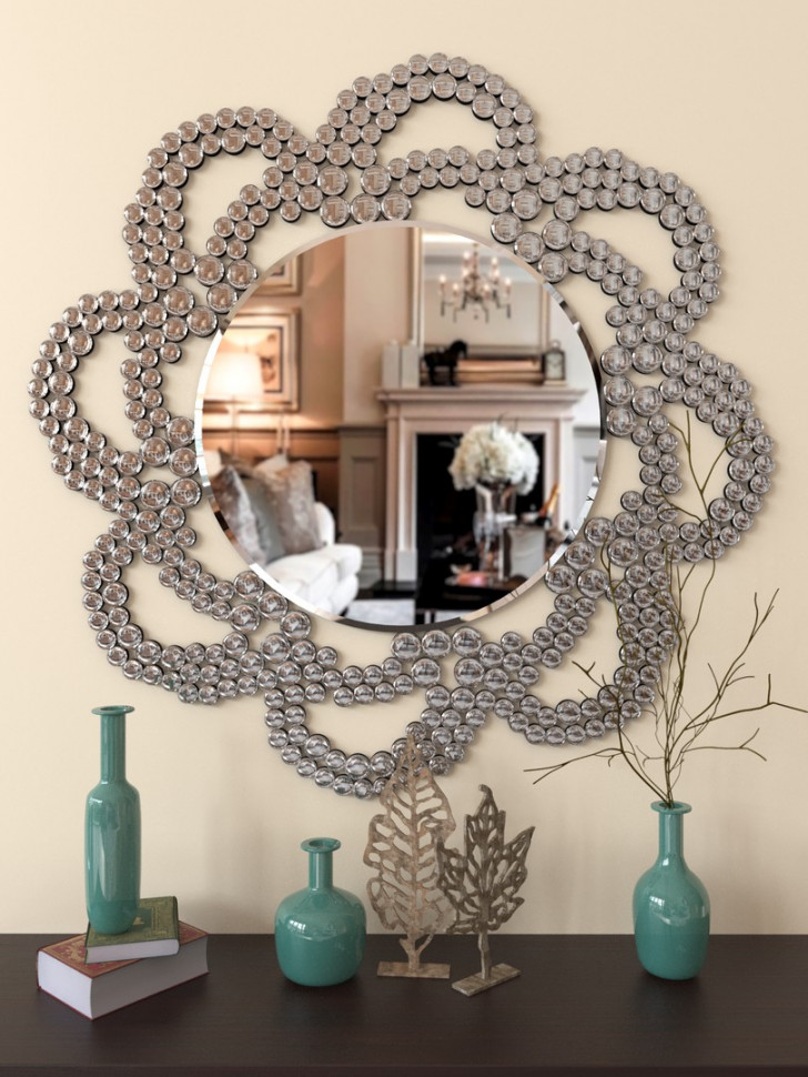 Зеркало декоративное с рамой Цветок PERLINA