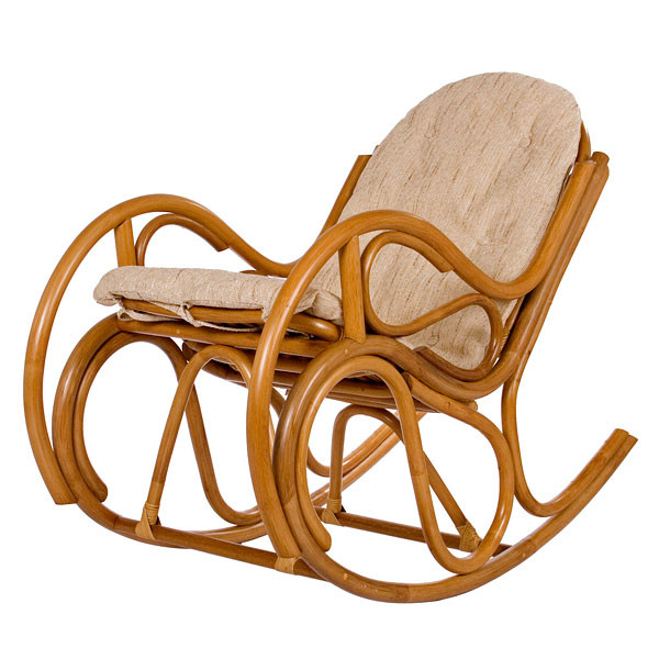 Кресло-качалка из ротанга Белла с подушкой