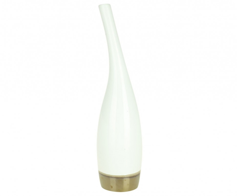 Керамическая ваза белая с золотистым декором
