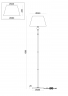 Напольный светильник (торшер) Freya FR5190FL-01BS латунь серии Rosemary, абажур черный