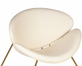 Кресло дизайнерское DOBRIN EMILY (белый винил YP17, золотое основание)