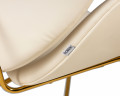 Кресло дизайнерское DOBRIN EMILY (белый винил YP17, золотое основание)