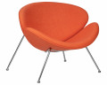 Кресло дизайнерское DOBRIN EMILY (оранжевая ткань AF, хромированная сталь)